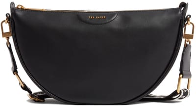 Ted Baker schoudertas Essina Webbing Leather Half Moon Crossbody Bag Black zwart
