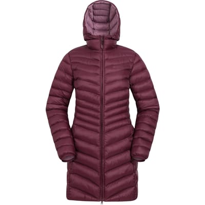 Mountain Warehouse Dames/Dames Florence lange gewatteerde jas (Bourgondië)