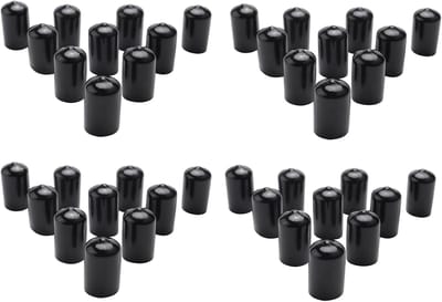 Rubberen Doppen - Beschermkapjes - Meubels Beschermen - Flexibel PVC Materiaal - 16 mm Binnendiameter - Zwart