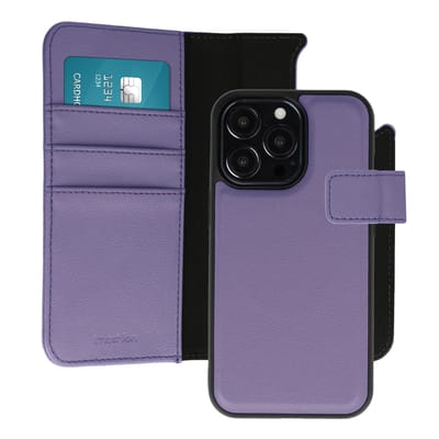 imoshion Hoesje - Geschikt voor Apple iPhone 13 Pro - Uitneembare 2-in-1 Luxe Bookcase - Paars