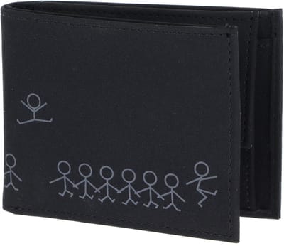 oxmox portemonnee New Cryptan RFID Protect Pocketbörse Jumping Jack 2.0 Print Grey Black zwart