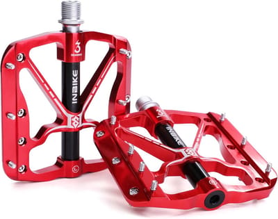 Fietspedalen Aluminium - MTB Pedalen - Fietsen Verbeteren - Afgedichte Lagers - 120 x 107 mm - Rood Blauw Zwart