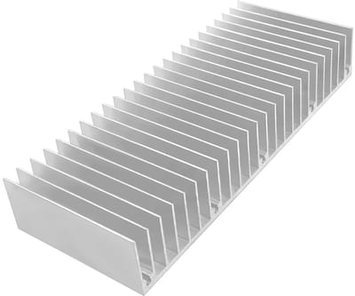 Aluminium Koellichaam - Koelplaat Printplaat - Elektronica Koelen - Grote Vinnen - 60x150x25MM - Zilver