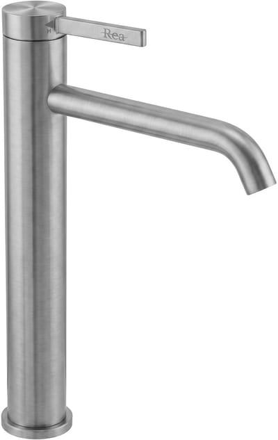 Rea - Rivo - Wastafelkraan - Geborsteld Nikkel High - 15,5X5X28Cm