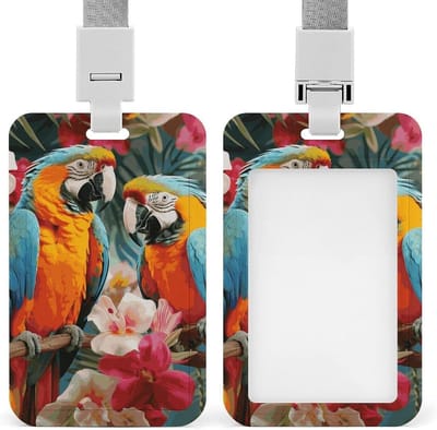 Badgehouder met Lanyard - Naamkaartjeshouder - Identificatie Beveiligen - Dubbelzijdig Schuifdeksel - 4 x 2.5 Inch - Wit