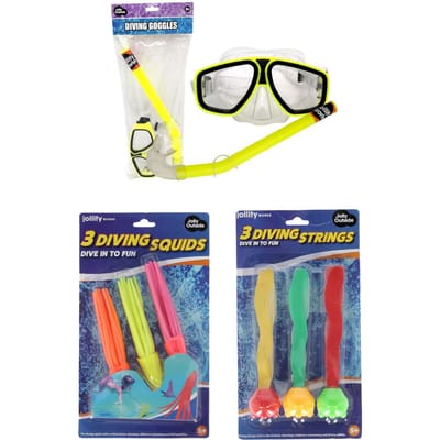 Strandset; snorkelset met duikstokken