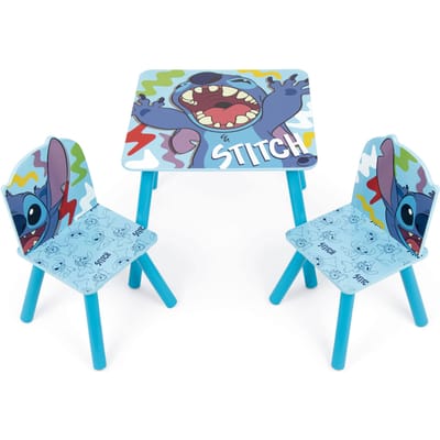 Kindertafel en -stoelen Lilo & Stitch - 50x50x42 cm - Blauw/spaanplaat