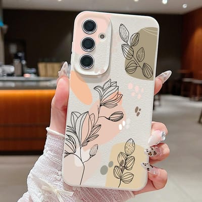 Lijn Bloemen Hoesje Voor Samsung Galaxy A55 A54 A35 A25 A15 5G A16 A53 A52 A34 A14 S20 S21 FE S22 S23 S24 Ultra Capa A56 A26 A36 S25 For Samsung Galaxy S23