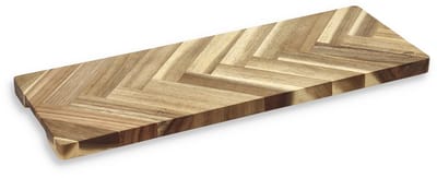 HOLM Serveerplank Rechthoek – Houten Snij- en Borrelplank met Visgraatpatroon – Ideaal voor Pizza, Antipasti & Bruschetta – Acaciahout – FSC Gecertificeerd – 45 x 16,5 x 1,9 cm – Hout