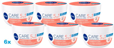 NIVEA Care 5in1 Gezichtscrème SPF15 – 6 x 100 ml – Hydraterende Dagcrème voor Droge & Gevoelige Huid