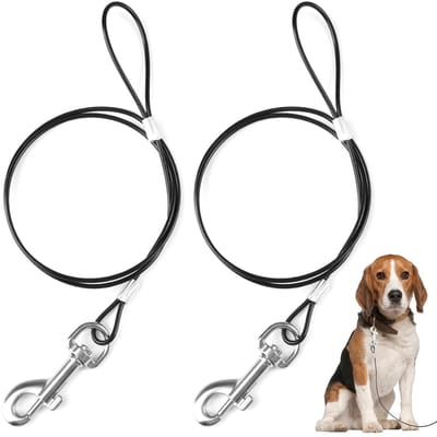 Dailygoods- Hondenriem 66 cm - Kauwbestendig - Verlengkabel - Tangle-Free Swivel - 360° Metalen Haken - Gevoerde Handgreep - Hondenlijn