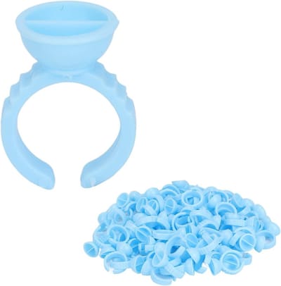 300 Stuks Tattoo Ringen en Cups voor Lijm, Plastic Lijmcups voor Wimperextensions en Nagelkunst, Ideaal voor Make-up en Schoonheid