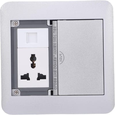 Desktop Stopcontact - Inbouwdoos Bureau - Stroomvoorziening Bureau - Aluminiumlegering Vlamvertragend - 4000W Vermogen - Zilver