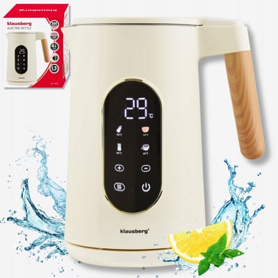 Klausberg KB-9005 - Waterkoker - 1.7 liter - Creme - Met touch control en temperatuur control