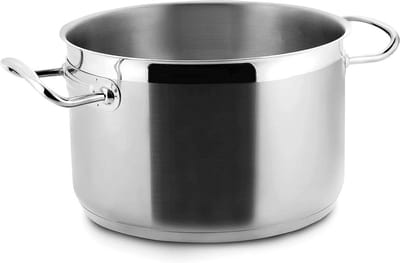 Hoge Steelpan RVS 20 cm - Geschikt voor Alle Warmtebronnen Inclusief Inductie