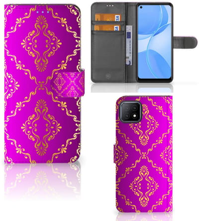 Wallet Case OPPO A73 5G Barok Roze