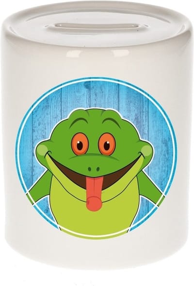 Vrolijke kikker dieren spaarpot 9 cm - kikkers - spaarpotten voor kinderen