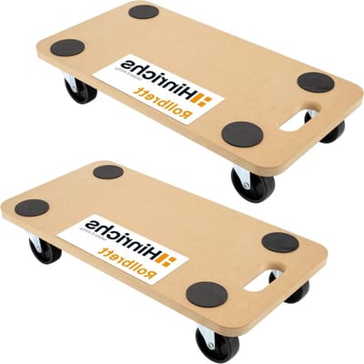 Transport Dolly Set - Meubelroller Verhuizen - Zware Lasten Verplaatsen - 360 Graden Zwenkwielen - 58 x 30cm - Bruin