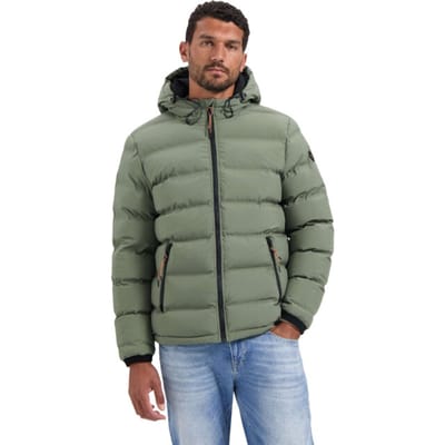 No Excess Jacket Short Fit Sealed Hooded Padded Steel Size: 3XL | Winter Jackets Outlet | Heren | Groen