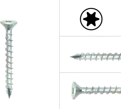 Wovar Spaanplaatschroeven Verzinkt 5 x 40 mm Torx 25 Voldraad | Doos 200 Stuks