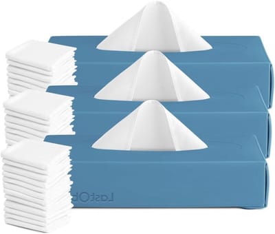 Herbruikbare Zakdoeken - Katoenen Tissues - Afval Verminderen - Zacht en Absorberend - 3 Dozen - Blauw