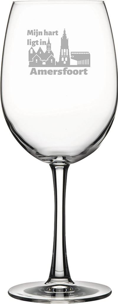 Gegraveerde Rode wijnglas 58cl Amersfoort