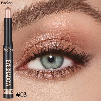 Rokerige donkerbruine oogschaduwpotloodstift, waterbestendig, parelmoerkleurig, metallic glitteroogschaduw, markeerstift, make-uptool