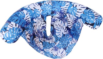 Hangmat - Opblaasbare Waterhangmat met Net - Drijvende Zwembadstoel met Rugsteun - Opblaasbare Float voor Water en Zomergebruik - Blauwe Bladprint