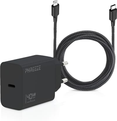Snellader geschikt voor iPhone + Lightning kabel 3m - Snel lader voor iPhone 14 / iPhone 13 / iPhone 12 / iPhone 11 / iPhone X - Usb C oplader