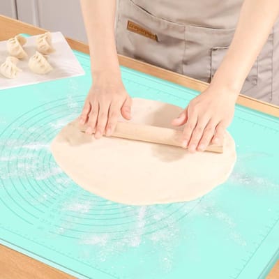 Dailygoods- Anti-aanbakmat groot 60 x 40 cm - Extra dikke deegmat - Siliconen met meting - Bakonderlegger - Antislip - BPA-vrij