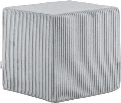 Vierkante Poef - Voetenbankje Zitoefening - Extra Zitplaats - Volledig Afneembaar - 40x40x40 cm - Wit