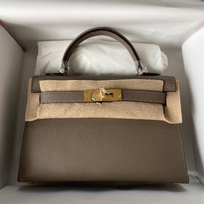 Modetrend One-shoulder Schuine Leren Handtas voor Dames Leer met Palmdruk Kleine Vierkante Tas gray