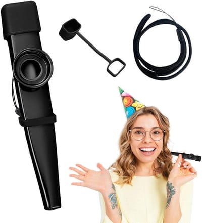 Muziek Instrument - Lichtgewicht Kazoo - Muziek Maken - Stabiel Geluid - 12 cm - Zwart