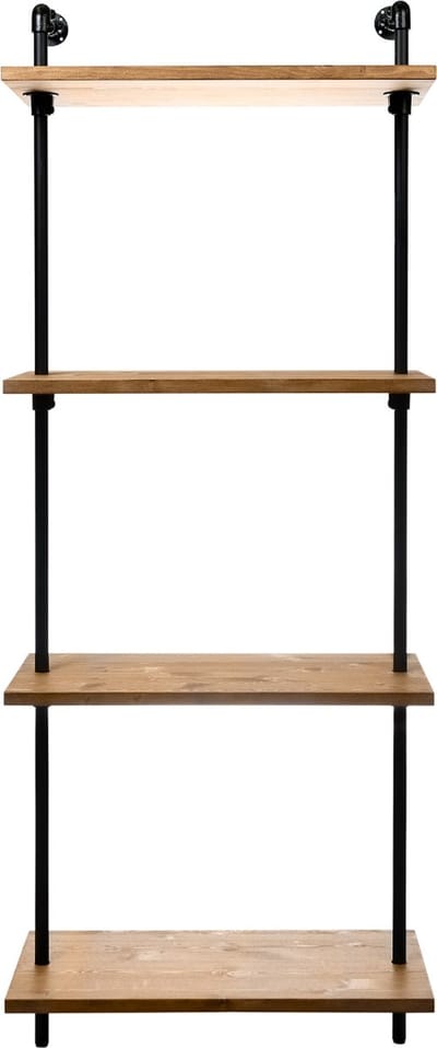 Industriële Woonkamerkast 80 cm – Hout & Zwart Staal – Steigerbuis Design – Design85