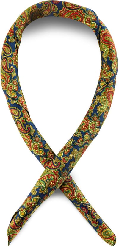 Zijden halsdoek met kleurrijk lichtblauw paisleymotief