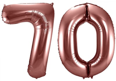 Folat Verjaardag Leeftijd folieballon - 70 jaar - rosé goud - 86 cm - cijferballon groot