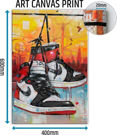 Sneaker canvas powerlines black toe 40x60 cm