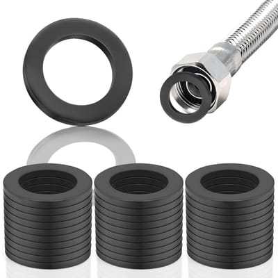 3/4 Inch Sealing Rings, 30 Stuks, Rubber Afsluitringen voor Loodgieterij, Plat, Zwart, Geschikt voor Douchekop, Wastafel en Afvoer