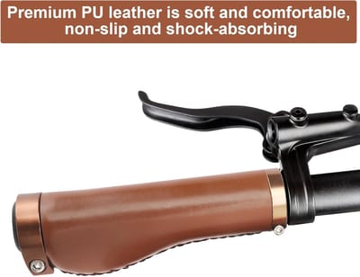 Handgrepen van antislip PU-leer, handgrepen van leer, voor MTB, BMX, mountainbike