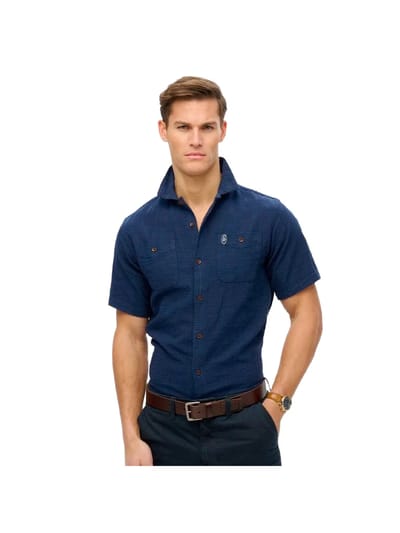 Superdry - The Merchant Store - Overhemd met korte mouwen en textuur - Heren - Shirts