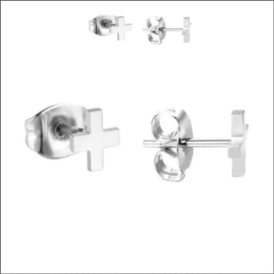 Aramat Jewels | Oorbellen | RVS kruisjes oorbellen | Zilverkleurig / 5mm | | | Staal | Kinderen, Volwassenen | Verkleurd niet