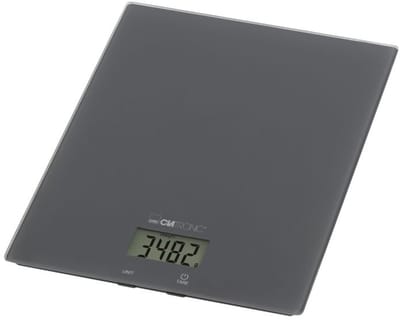 Clatronic KW 3820 Glas grau Keukenweegschaal Digitaal Digitaal Weegbereik (max.)=5000 g Grijs 210 x 180 x 20