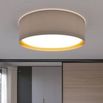 TK Lighting Bilbao plafondlamp, grijs/goud, Ø 60 cm