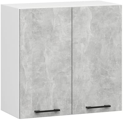 Keukenkast modulaire OLIWIA W60 H580 met 2 Deuren / Hangkast / Bovenkast / AKORD Furniture Factory / Wit – Beton Grijs / 60 x 58 x 30 cm