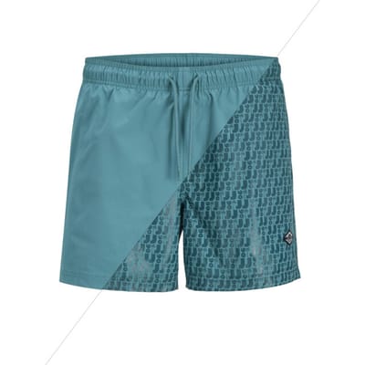 Jack & Jones Heren Zwemshort JPSTMAUI Splash Magic Groen/Blauw - Maat L