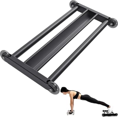 Hamstringroller - Buiktrainer - Krachtraining - Soepele rolwielen - 27.5 x 15 inch - Zwart