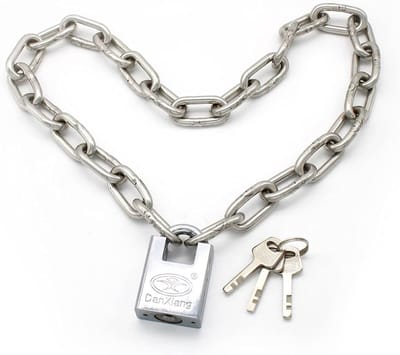 SnelShoppen - Chain Lock 80 cm RVS Fietslot Motorfiets Slot Veiligheidsketting Anticorrosief Draagbaar voor Garages, Hekken en Lager