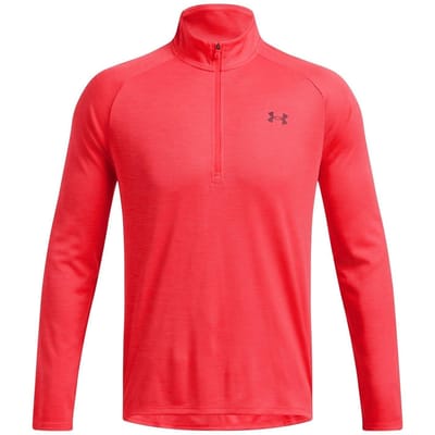 Under Armour Heren Tech Textured Half Zip Top (Racing Rood)