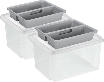Sunware Opslagboxen set met deksel en organiser - 2x stuks - 32 liter
