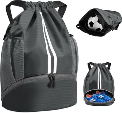 Dailygoods - BROTOU Gymrugzak voetbaltas Rugzak met trekkoord verstelbaar trekkoord Gymtas, Waterdicht, sporttas voor heren Dames kinderen Jongeren
